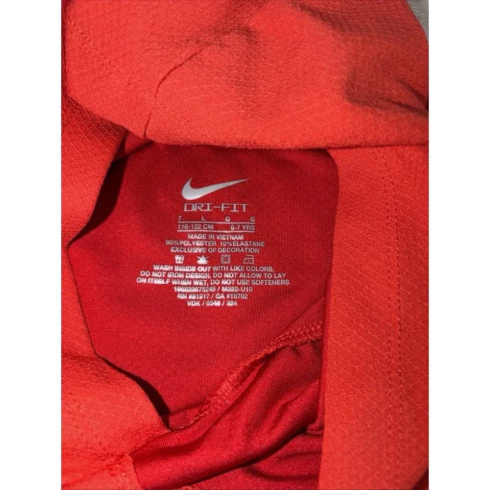 Nike Boys Dri-FIT Red Long Sleeve Hooded Graphic T-Shirt Football Size‎ 7 Active